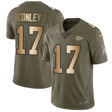 Youth Nike Kansas City Chiefs #17 Chris Conley Limited Olive/Gold 2017 Salute to Service NFL Jersey