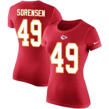 NFL Women's Nike Kansas City Chiefs #49 Daniel Sorensen Red Rush Pride Name & Number T-Shirt