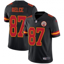 Youth Nike Kansas City Chiefs #87 Travis Kelce Limited Black Rush Vapor Untouchable NFL Jersey