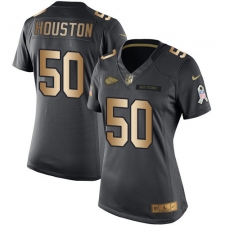 Women's Nike Kansas City Chiefs #50 Justin Houston Limited Black/Gold Salute to Service NFL Jersey