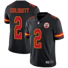 Men's Nike Kansas City Chiefs #2 Dustin Colquitt Limited Black Rush Vapor Untouchable NFL Jersey