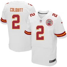 Men's Nike Kansas City Chiefs #2 Dustin Colquitt White Vapor Untouchable Elite Player NFL Jersey