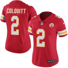 Women's Nike Kansas City Chiefs #2 Dustin Colquitt Red Team Color Vapor Untouchable Limited Player NFL Jersey