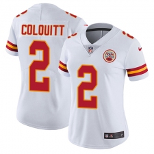 Women's Nike Kansas City Chiefs #2 Dustin Colquitt White Vapor Untouchable Limited Player NFL Jersey