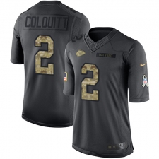 Youth Nike Kansas City Chiefs #2 Dustin Colquitt Limited Black 2016 Salute to Service NFL Jersey