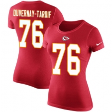 NFL Women's Nike Kansas City Chiefs #76 Laurent Duvernay-Tardif Red Rush Pride Name & Number T-Shirt