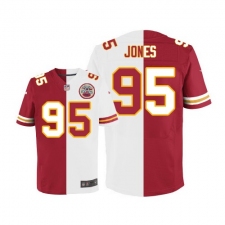 Men's Nike Kansas City Chiefs #95 Chris Jones Elite Red/White Split Fashion NFL Jersey