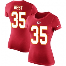 NFL Women's Nike Kansas City Chiefs #35 Charcandrick West Red Rush Pride Name & Number T-Shirt
