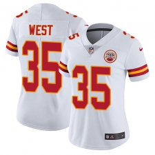 Women's Nike Kansas City Chiefs #35 Charcandrick West White Vapor Untouchable Limited Player NFL Jersey