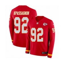 Men's Nike Kansas City Chiefs #92 Tanoh Kpassagnon Limited Red Therma Long Sleeve NFL Jersey