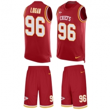 Men's Nike Kansas City Chiefs #96 Bennie Logan Limited Red Tank Top Suit NFL Jersey