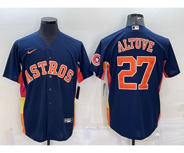 Men's Houston Astros #27 Jose Altuve Navy Blue With Patch Stitched MLB Cool Base Nike Jersey